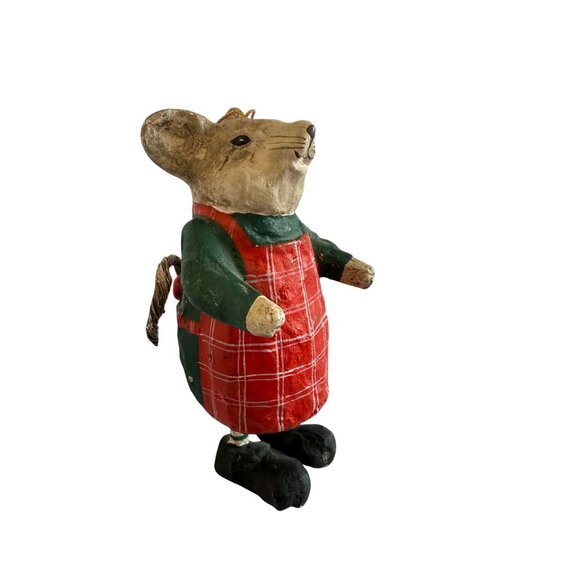 Set Of 3 Vintage Paper Mache Mice Christmas Ornaments With Holiday Costumes - Picture 8 of 11